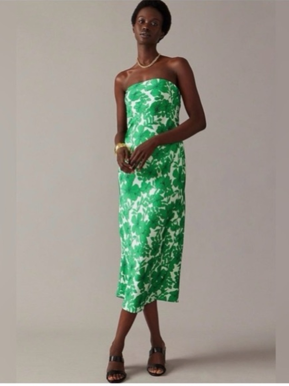 J Crew Collection strapless floral slip dress in greenhouse floral sz 2
